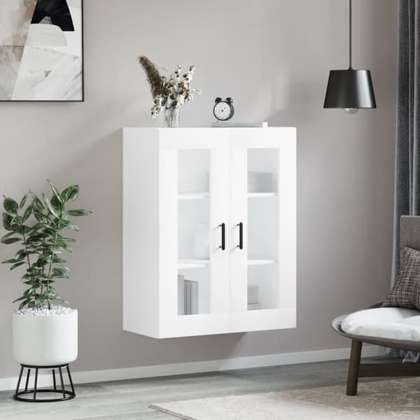 vidaXL Väggskåp vit 69,5x34x90 cm