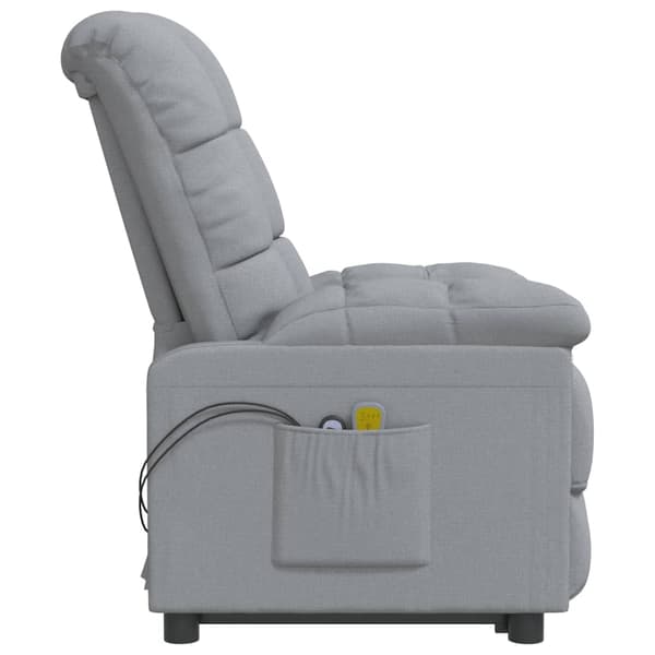 vidaXL elektrisk massagestol med lænefunktion lysegrå stof