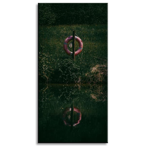Lærredstryk Natur Mørk Sø 40x80 cm