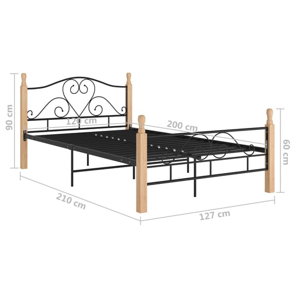vidaXL sengestel sort metal 120 x 200 cm