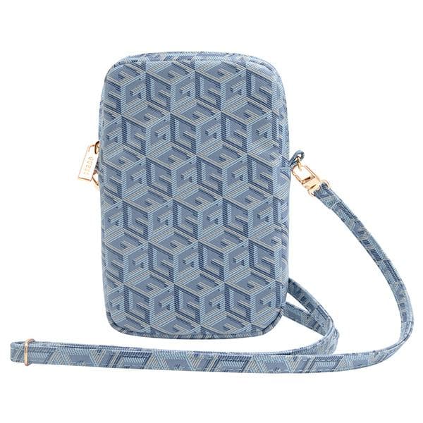 Guess Zip GCube Randig Axelväska med Bottom Stripe, Blå