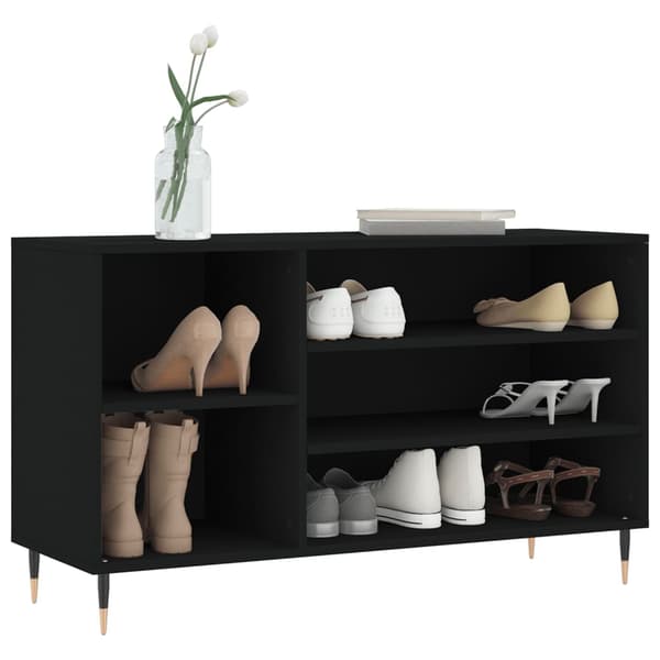 vidaXL skoskab sort 102x36x60 cm træbaseret materiale