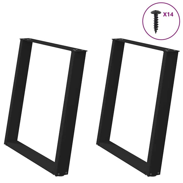 vidXL Spisebordsben, 2 stk., sorte, 80x(72-73) cm
