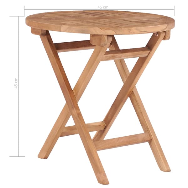 vidaXL foldbart havebord 45 cm massivt teaktræ