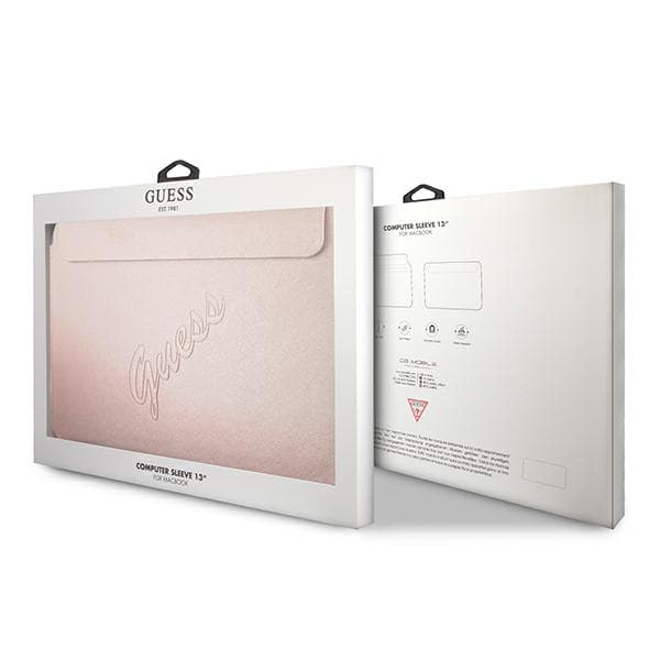 Guess Sleeve Saffiano Script Laptoptaske/Etui op til 13", Lyserød