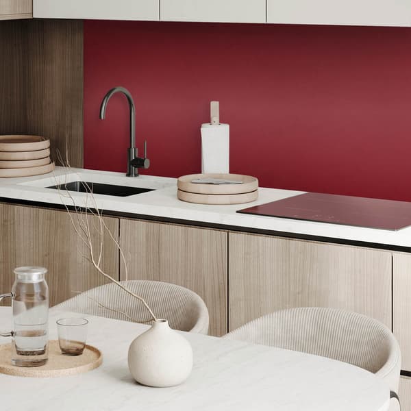 Selvklæbende panel med tryk - Perfekt til køkkenet 120x60 cm bordeauxrød