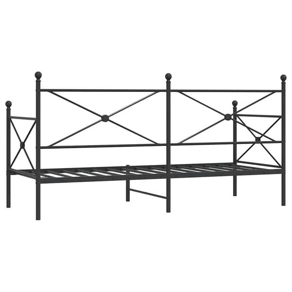 vidaXL dagseng uden madras sort 75x190 cm stål