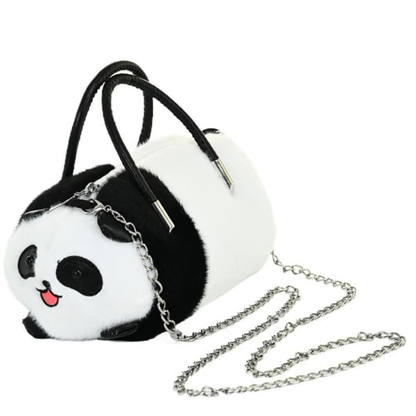 Plys Panda taske sort og hvid 20cm