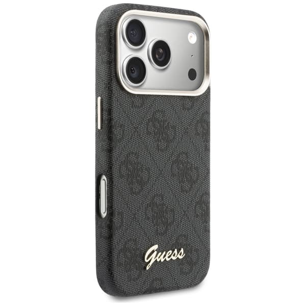 Guess 4G Script MagSafe -suojakuori iPhone 17 Prolle, musta