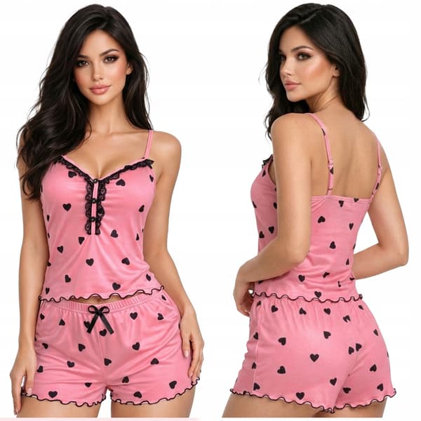 Dampyjamas T-SHIRT SHORTS pyjamasset underkläder EJ TRANSPARENT S