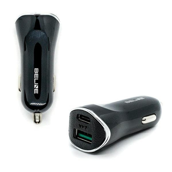 Beline Billaddare 1xUSB och 1xUSB-C 5A 30W Svart