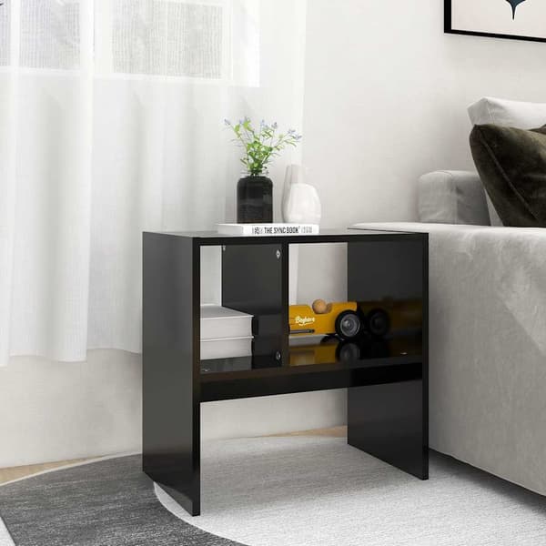 vidaXL sidebord, sort, 50x30x50 cm, træbaseret materiale