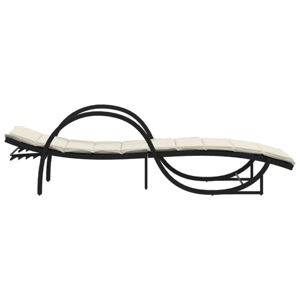vidaXL liggestol med hynde, sort, 60x199x42 cm, polyrattan