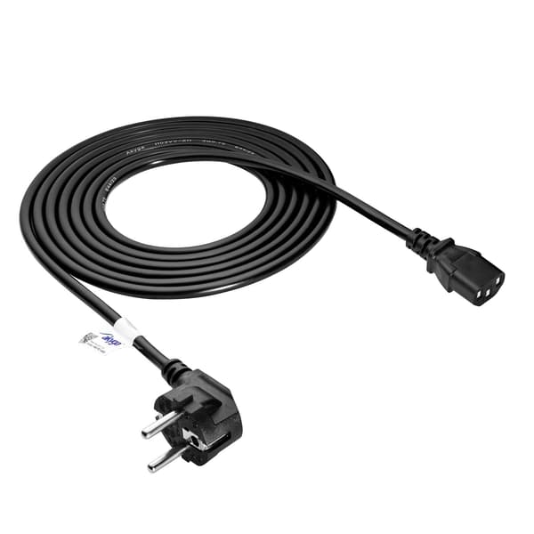 3-benet strømkabel til Akyga AK-PC-06A printermonitor IEC C13 - CEE 7/7 3m
