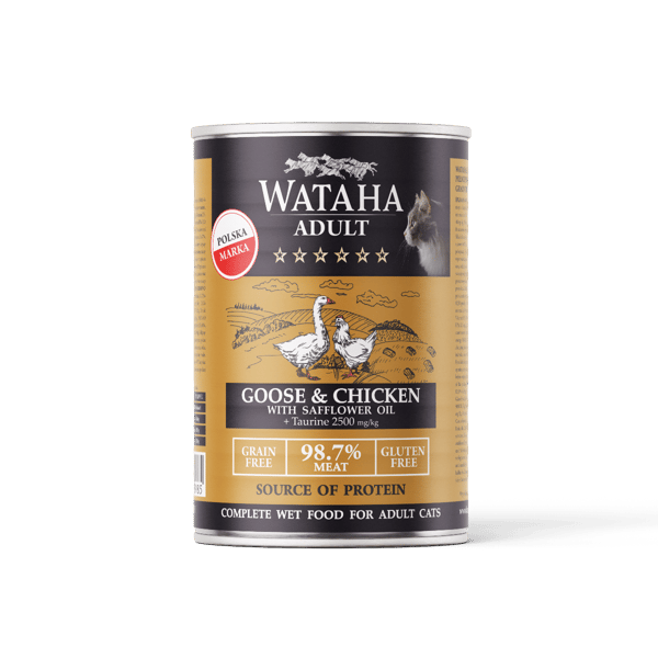 Wataha Hunt voksen kat gås kylling 400g