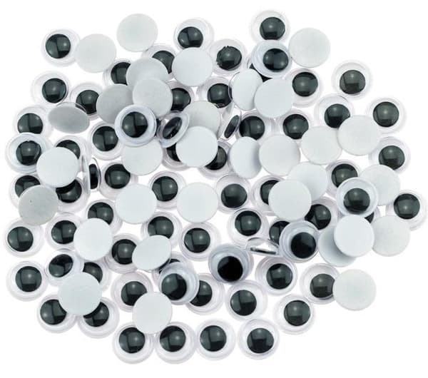 Øjne til maskotter/dukker til at sætte på, runde, 1 mm diameter, sorte