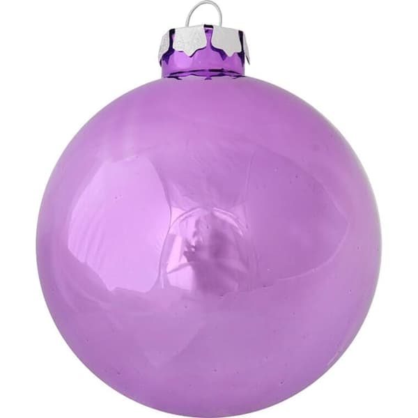Elegant sæt med 6 julekuglerglaskugler, lilla