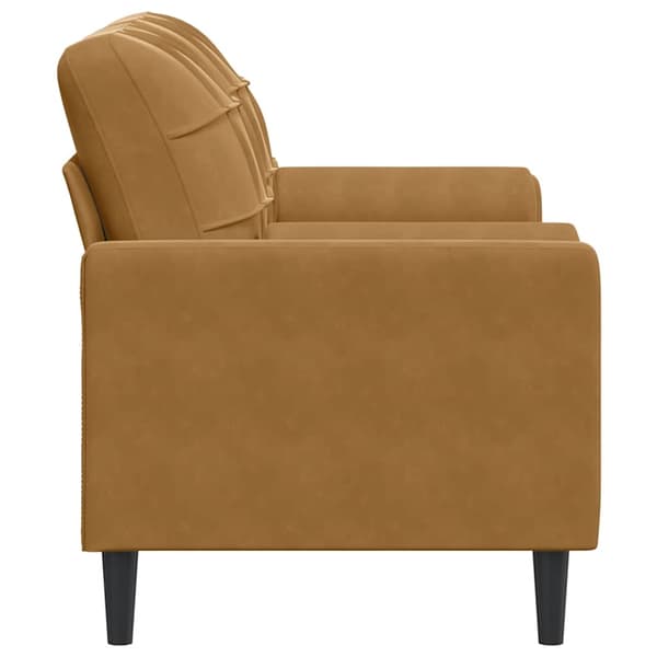 vidaXL 2-sitssoffa med kuddar, brun, 140 cm, sammet