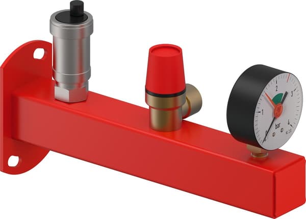 Uponor Fluvia 3-bars säkerhetsgrupp för centralvärme