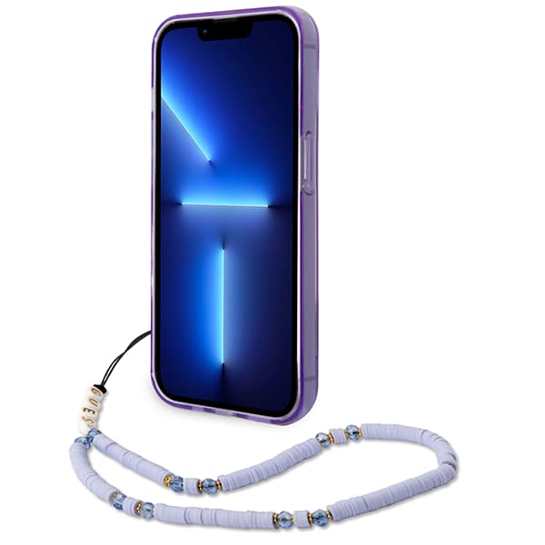 Guess Translucent Pearl Strap Cover til iPhone 14 Pro, Lilla