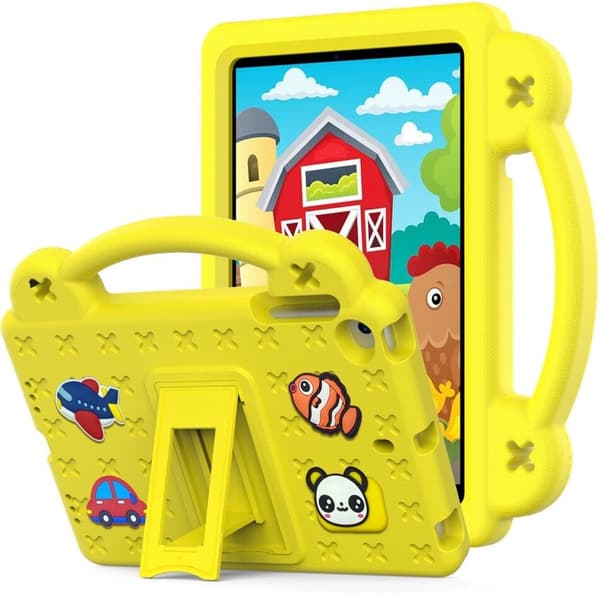Fodral för iPad mini 7,9" 2019/2015/2014/2013/2012 (5:e/4:e/3:e/2:a/1:a generationen), Söta mönster, med stativ, Gul