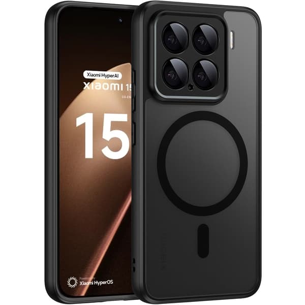 Etui til Xiaomi 15T Pro, til MagSafe, ERBORD Matt etui, sort