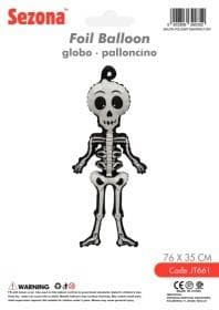 Halloween skelettballong 76x35cm