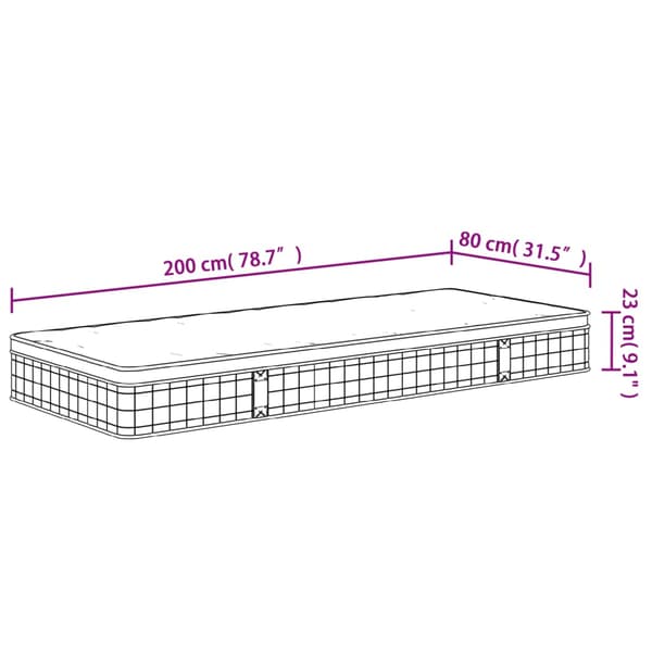 vidaXL Bonnell springmadras, medium fasthed, 80x200 cm