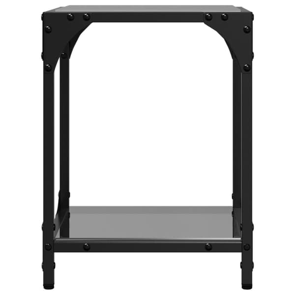 vidaXL sofaborde med sort glasplade, sæt med 2, 30x30x40 cm