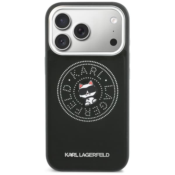 Karl Lagerfeld Point & Choupette Sketch MagSafe-etui til iPhone 17 Pro Max, sort