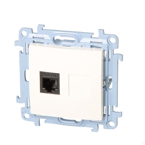 Enkelt RJ12 telefonstik (modul), hvid Simon10