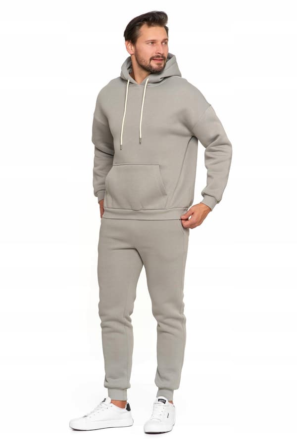Moraj herrkapuzenpullover överdriven bomull varm 3XL grå