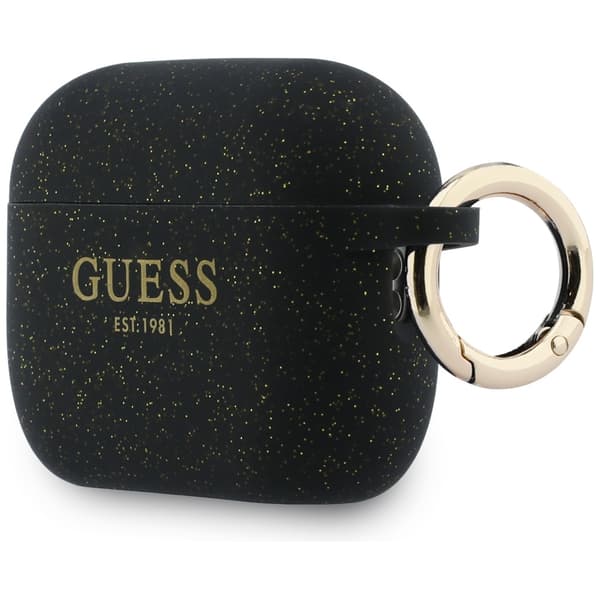 Guess Silikone Glitter Ring Etui til AirPods Pro 3 Sort