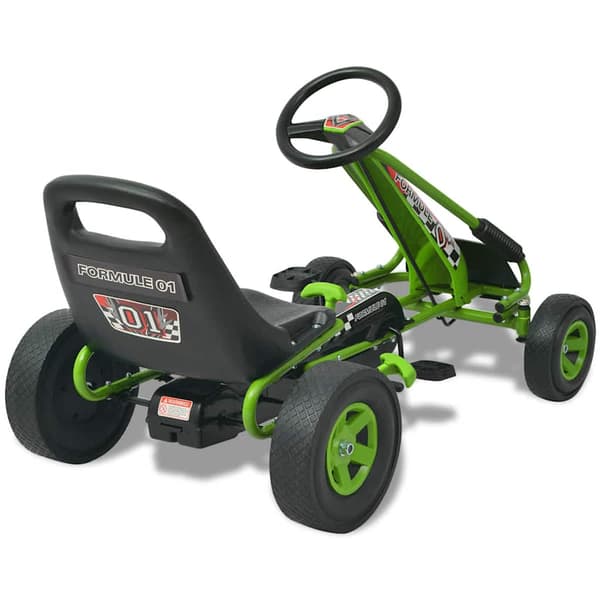 vidaXL børne-gokart med justerbart sæde, grøn