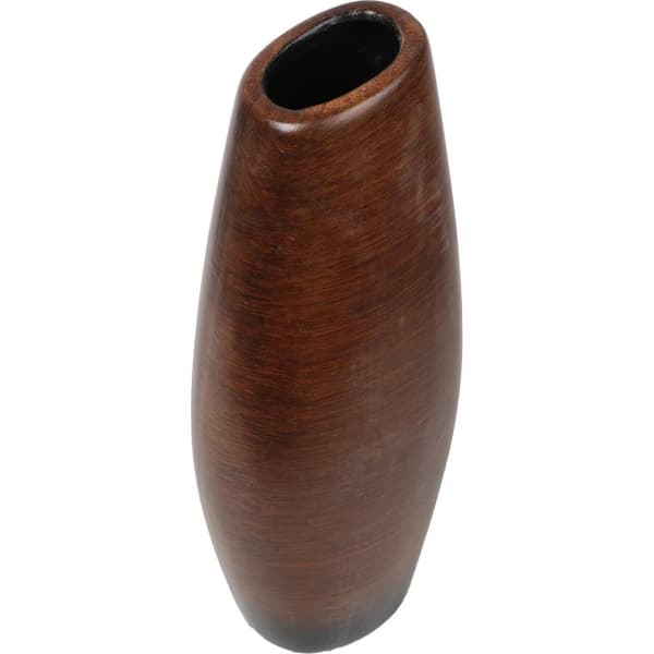 Hög brun keramikvas 10x7x26 cm