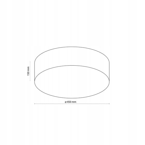 TK Lighting Rondo Rund Loftlampe 45 cm Grå 4x E27 Stof