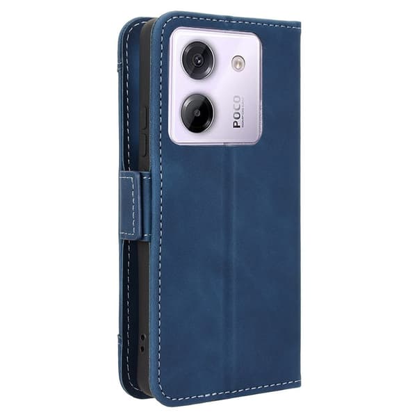 Flip-etui til Xiaomi Poco M7 Pro 5G, kortholder, marineblå