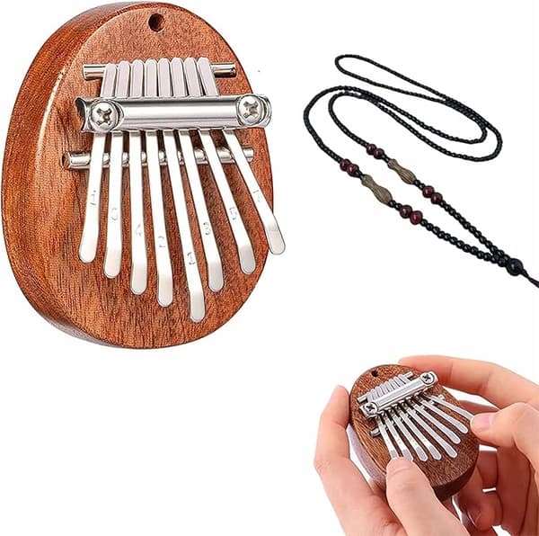Mini kalimba, tumpiano, 8 tangenter, med flätad sträng