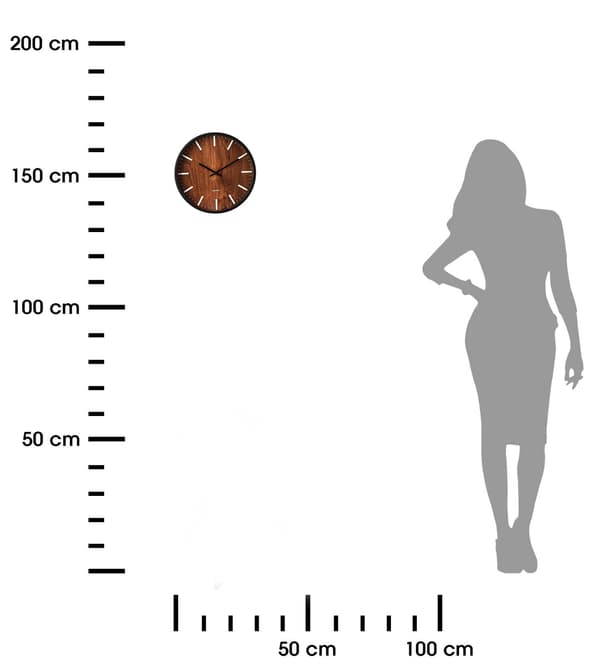 Vægur med trælook, 30 cm
