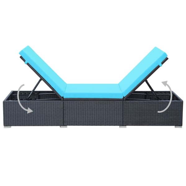 vidaXL havesolseng med hynde, polyrattan, sort