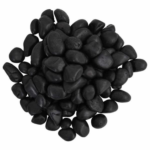 vidaXL polerede småsten, 25 kg, sort, 2-5 cm