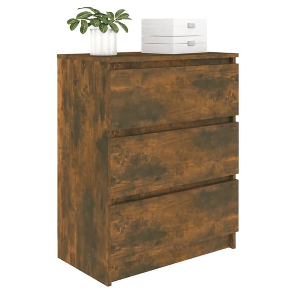 vidaXL kommode, røget eg, 60x35x76 cm, træbaseret materiale