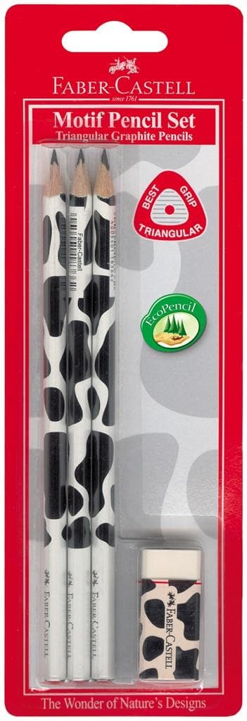Triangulär penna Ko 3 st + suddgummi FABER CASTELL