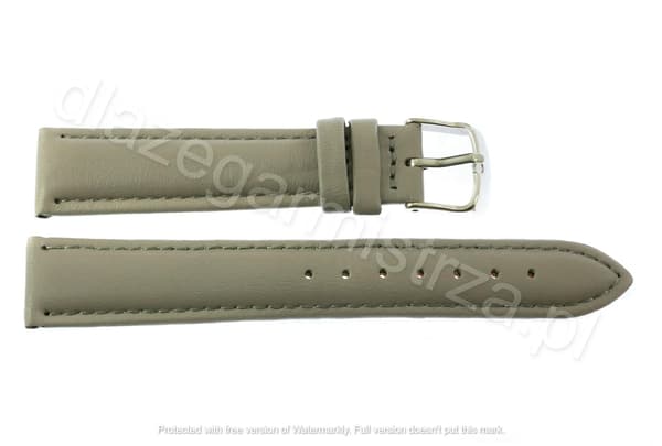 PACIFIC STRAP 18MM W83N GLAT lysegrå rem, grå syninger