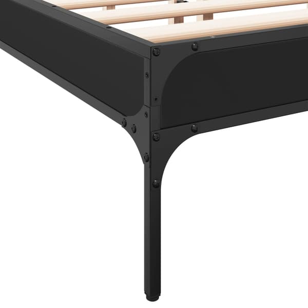 vidaXL sengestel sort 120x190 cm træ og metal