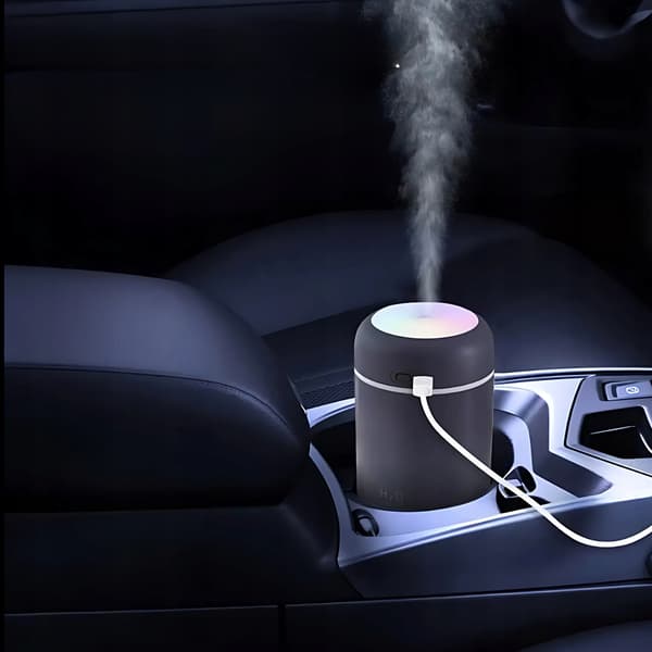 Luftfugter Aroma Diffuser H2O LED Lampe RBG Sort