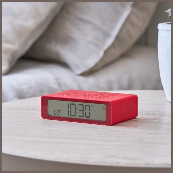 Lexon Flip Mini Dubbelsidig Väckarklocka, Röd