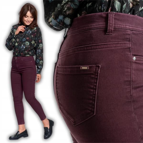 Dambyxor med elastiska midjor, eleganta, hög midja, MORAJ XL, LILA