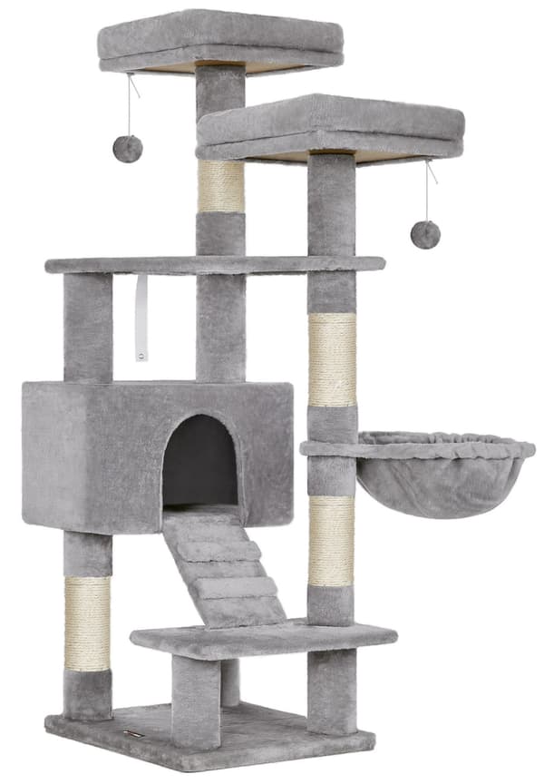 Stabilt kradsetårn til katte 142 cm