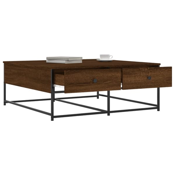 vidaXL sofabord brunt egetræ 100x99x40 cm